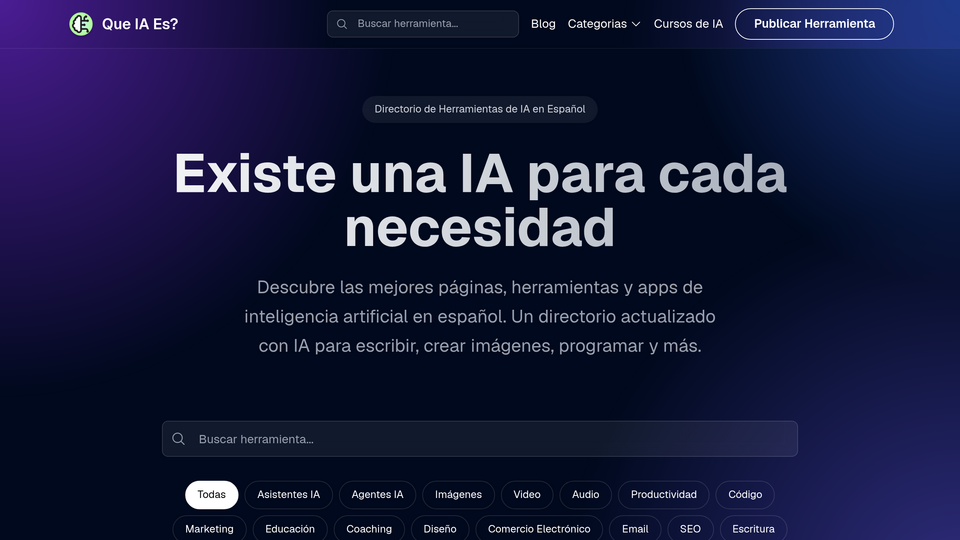 Screenshot of Que IA Es