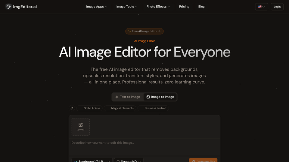 Screenshot of AI Image Editor
