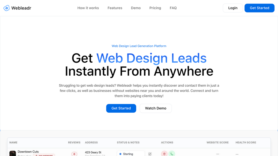 Screenshot of Webleadr
