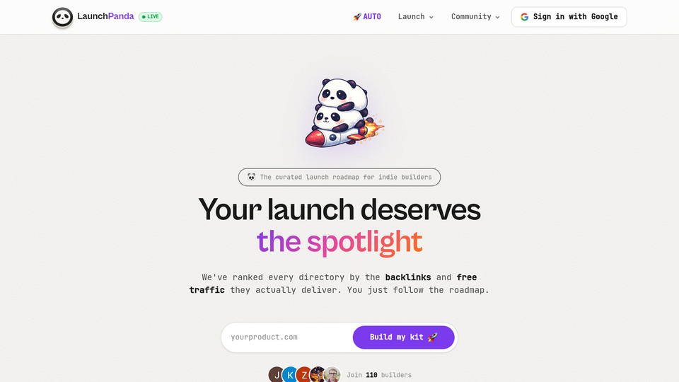 Screenshot of Launch Panda