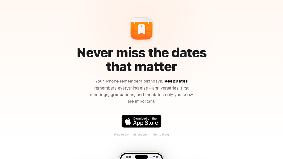 Screenshot of KeepDates