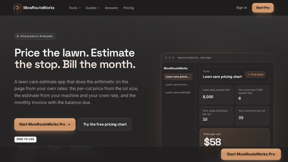 Screenshot of MowRouteWorks