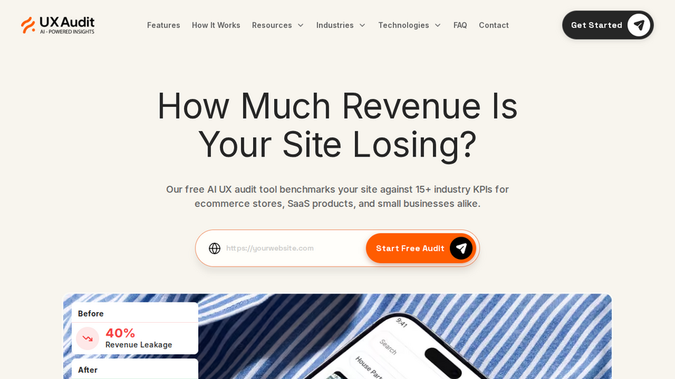 Screenshot of UX Audit Tool