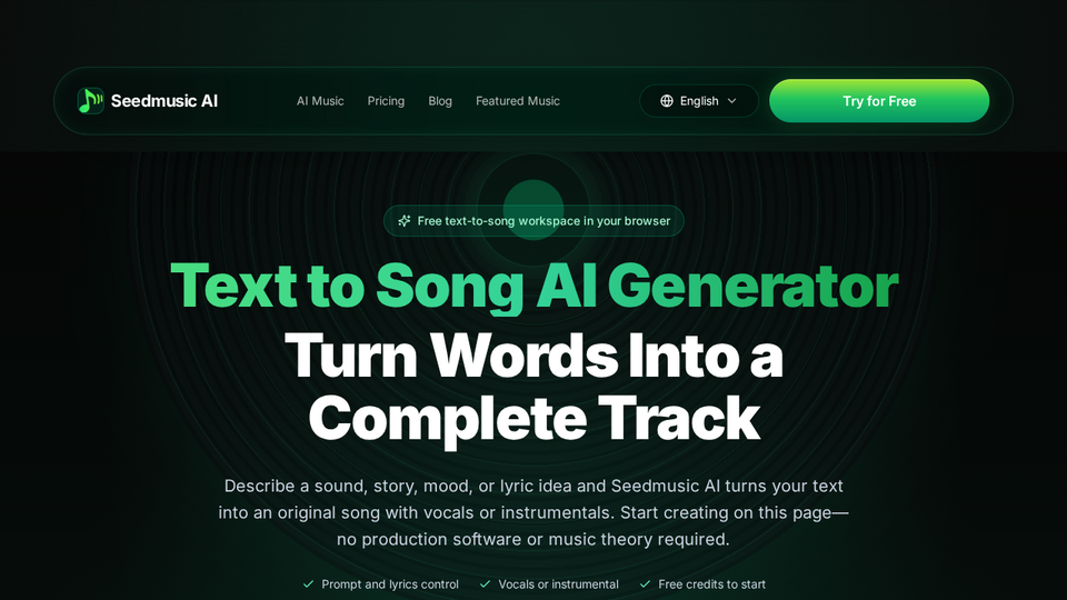 Screenshot of Seedmusic AI