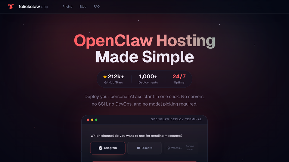 Screenshot of 1clickclaw
