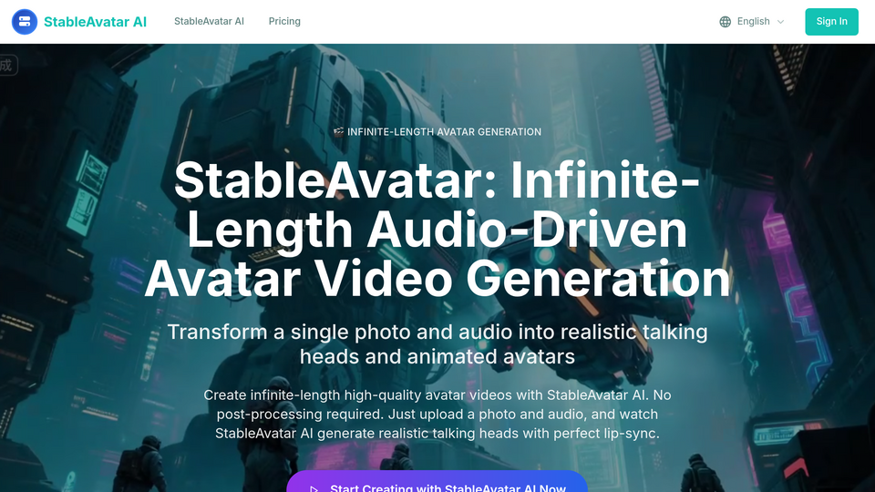 Screenshot of StableAvatar AI