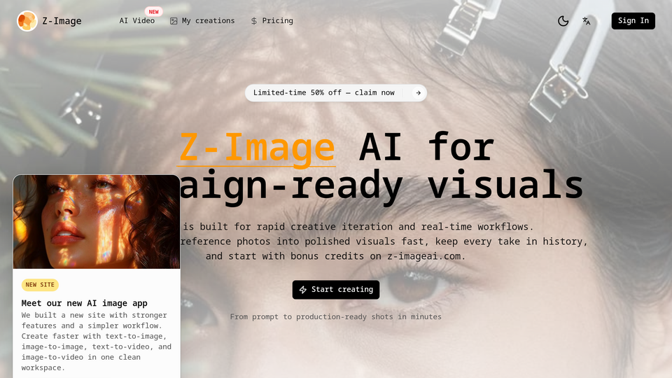 Screenshot of Z-Image AI