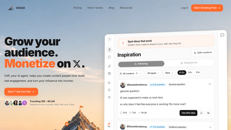 Screenshot of ClimbX
