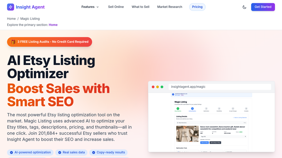 Screenshot of Magic Listing AI