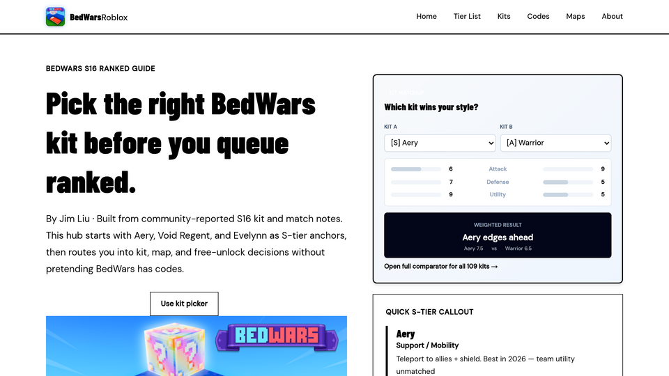 Screenshot of BedWars Roblox