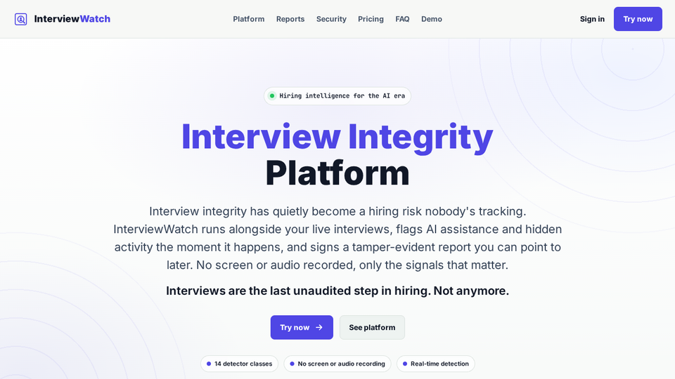 Screenshot of InterviewWatch