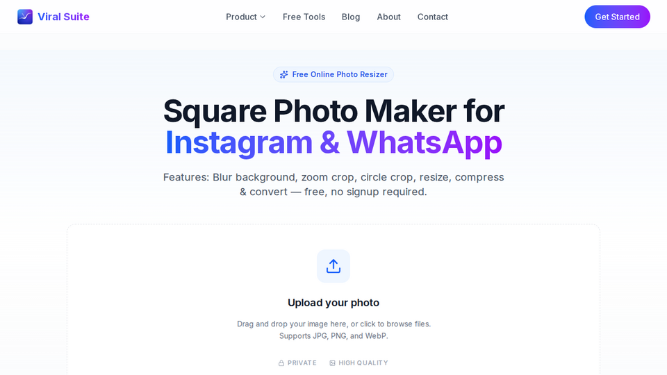 Screenshot of Square No Crop DP Maker