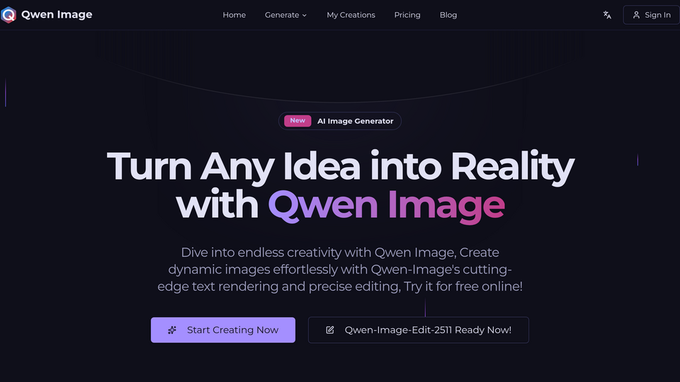Screenshot of Qwen Image Generator