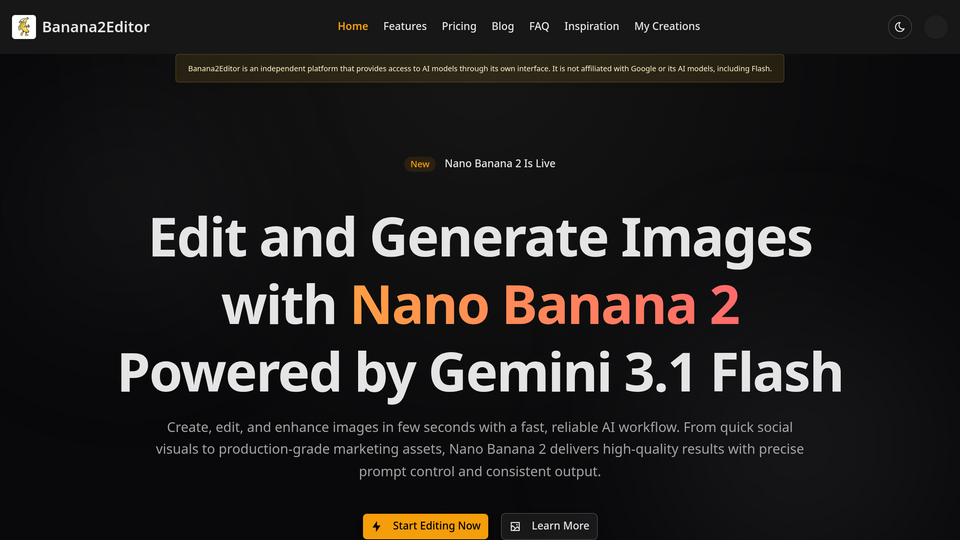 Screenshot of Banana 2 Editor