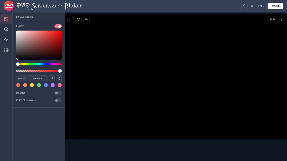Screenshot of DVD Screensaver Maker