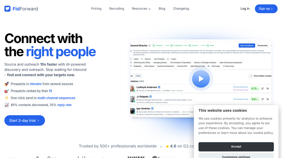 Screenshot of FidForward
