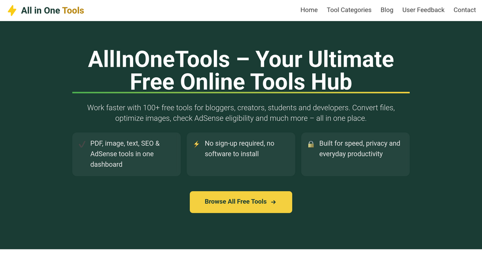 Screenshot of AllInOneTools
