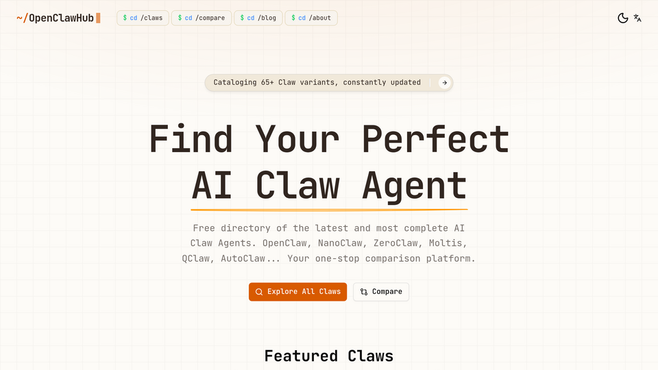 Screenshot of openclawhub