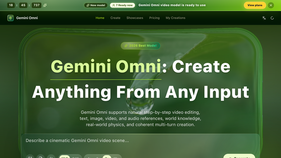 Screenshot of Gemini Omni