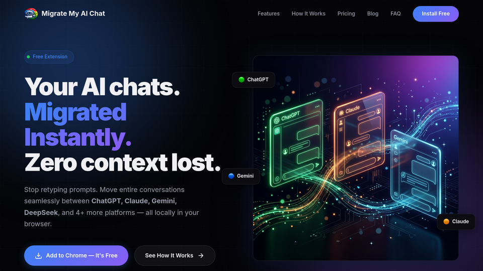 Screenshot of Migrate My AI Chat