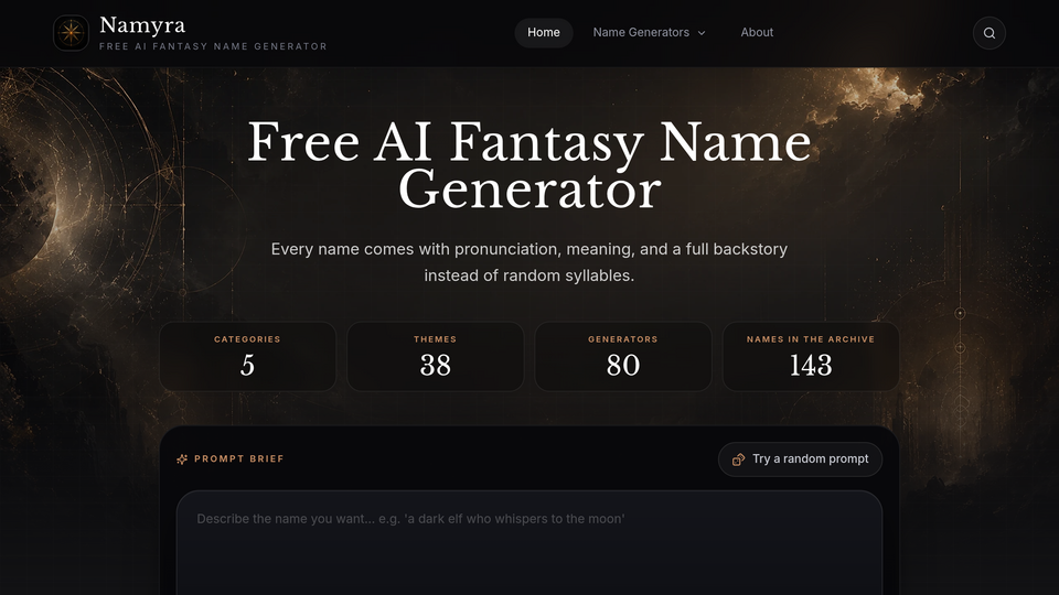 Screenshot of Namyra