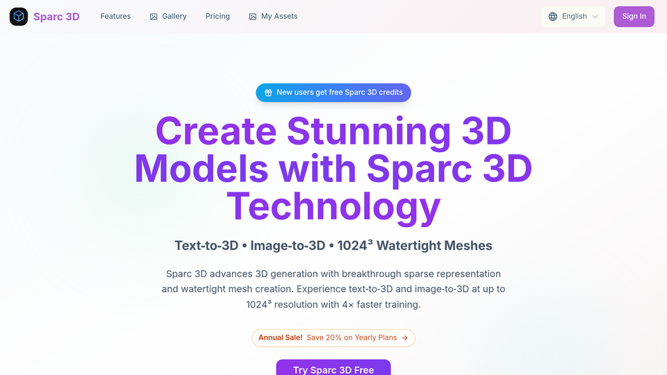 Screenshot of sparc3d
