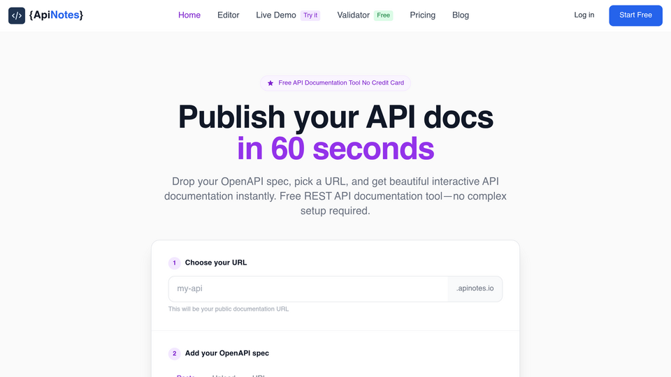 Screenshot of ApiNotes