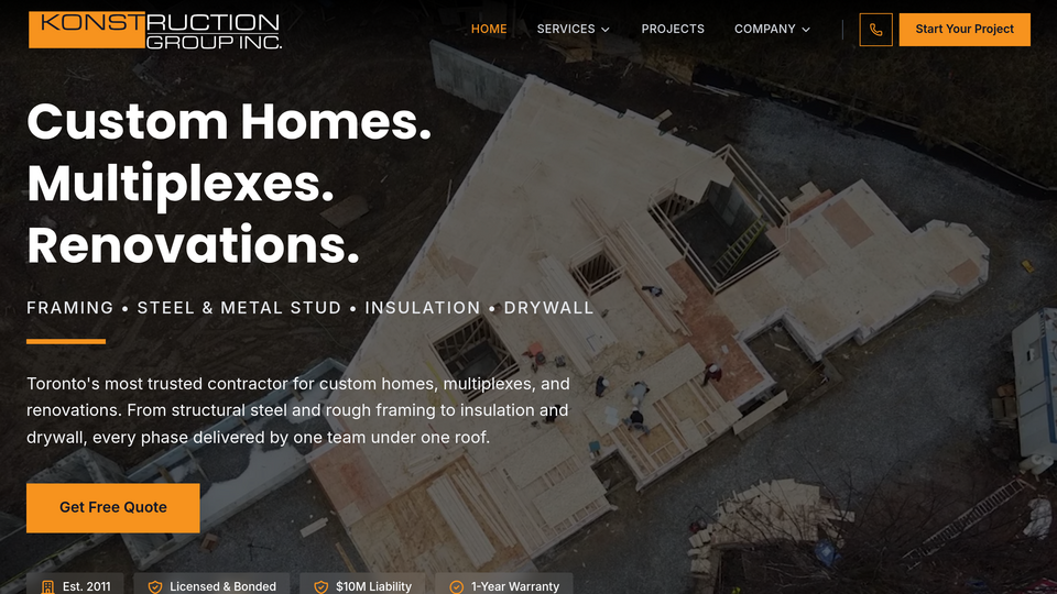 Screenshot of Konstruction Group Inc.