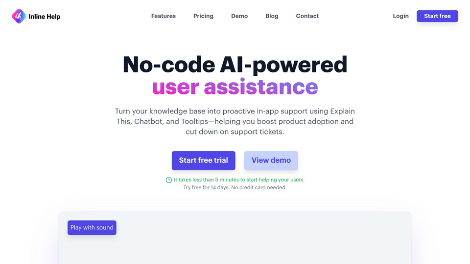Screenshot of Inline Help