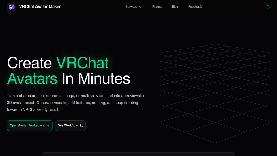 Screenshot of VRChat Avatar Maker