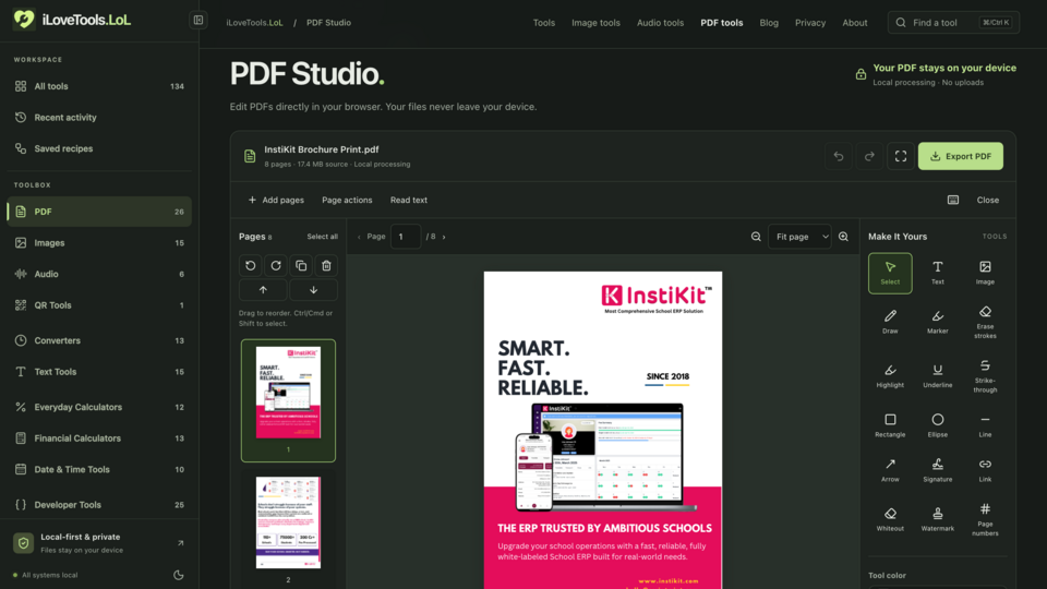 Screenshot of iLoveTools