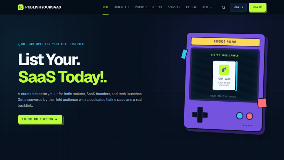 Screenshot of PublishYourSaaS