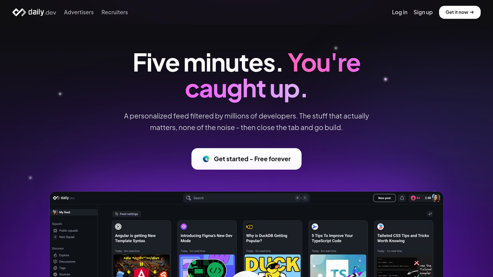 Screenshot of Daily.dev