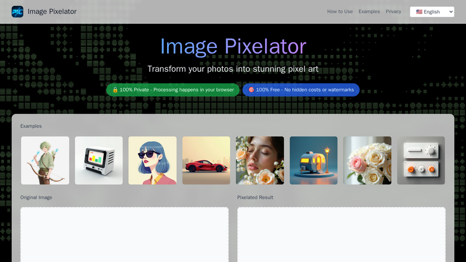 Screenshot of image pixelator