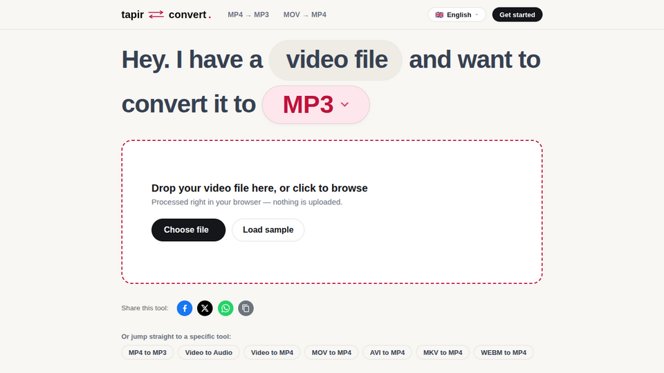 Screenshot of TapirConvert