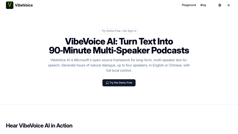 Screenshot of VibeVoice