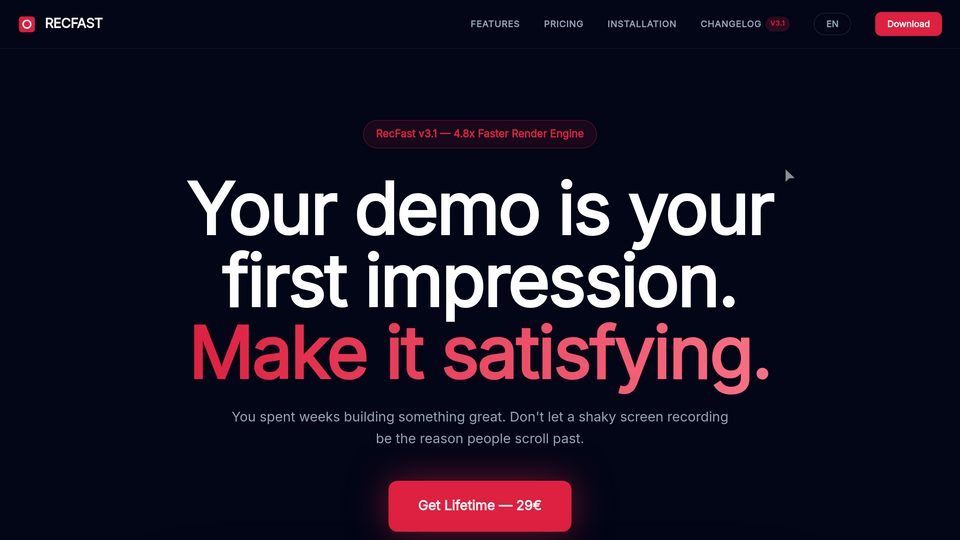 Screenshot of Recfast