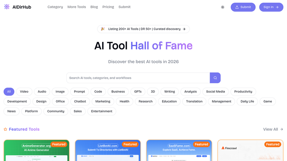 Screenshot of AIDirHub