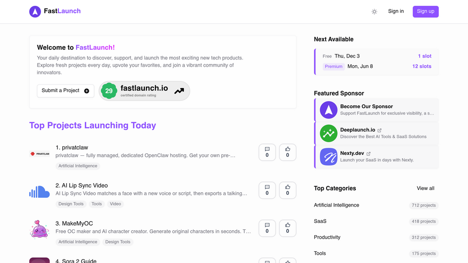 Screenshot of Fastlaunch