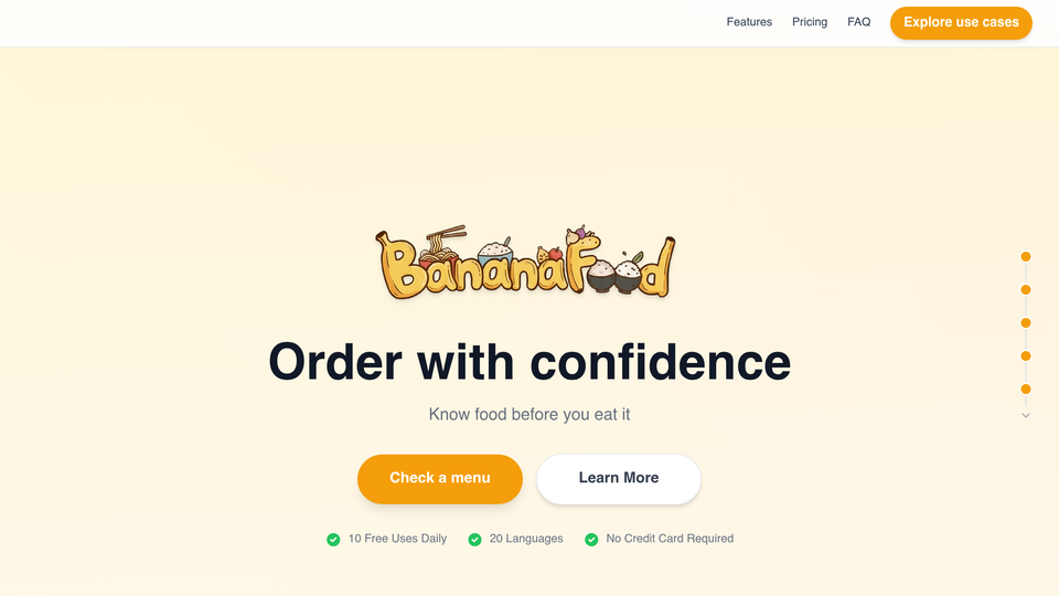Screenshot of bananafood