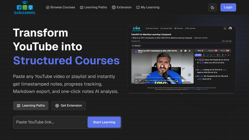Screenshot of Sablearning