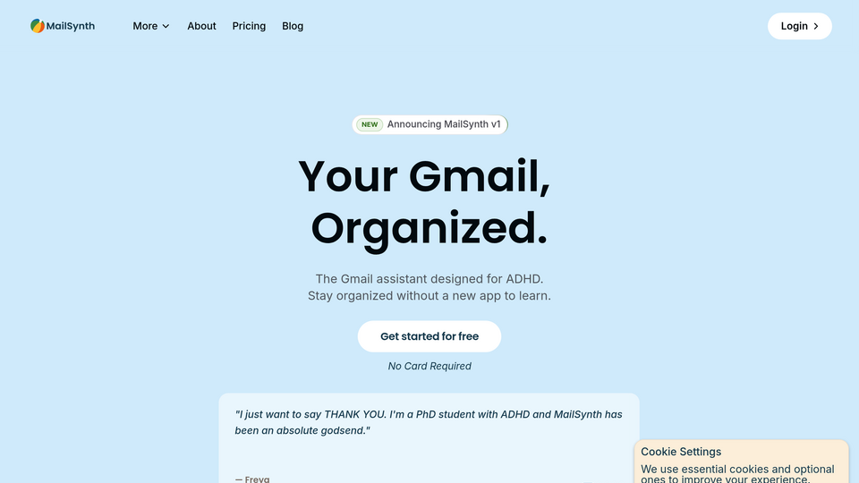Screenshot of MailSynth