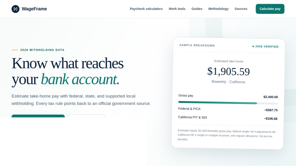 Screenshot of WageFrame