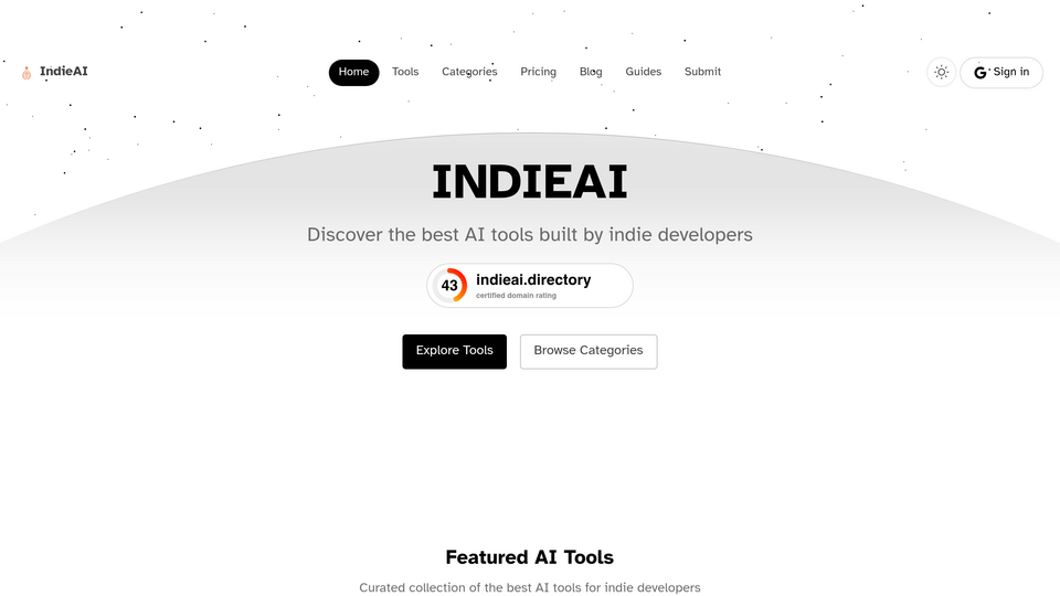 Screenshot of Indie AI