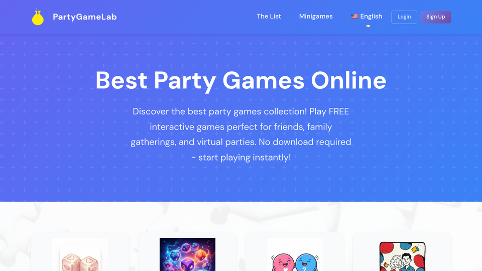 Screenshot of PartyGameLab