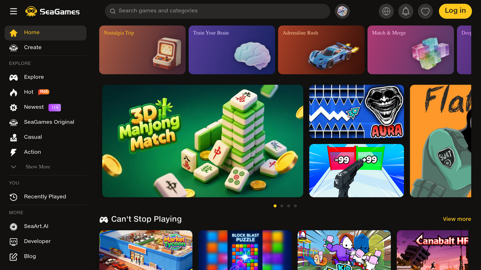 Screenshot of SeaGames