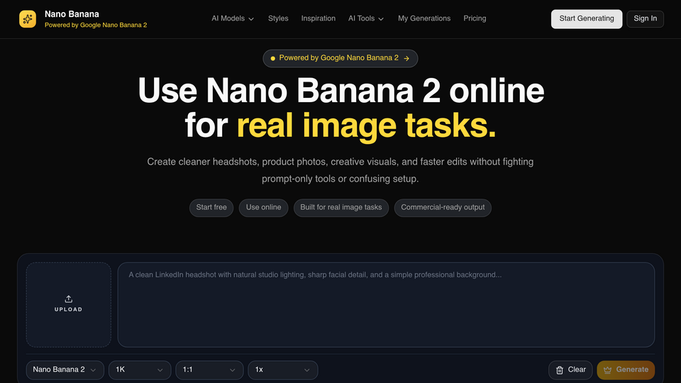 Screenshot of Nano Banana