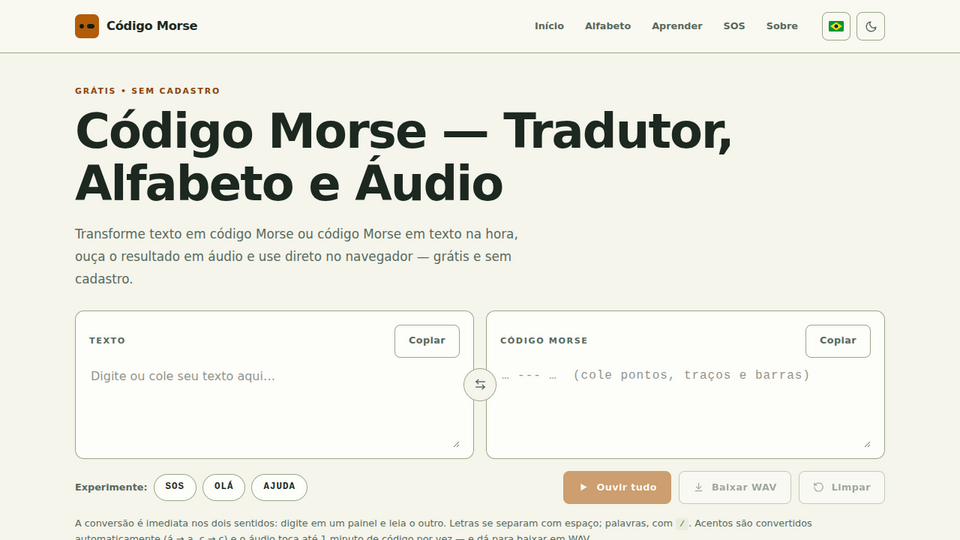 Screenshot of Código Morse