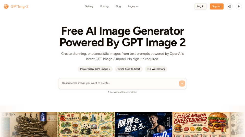 Screenshot of GPT Image 2 Generator