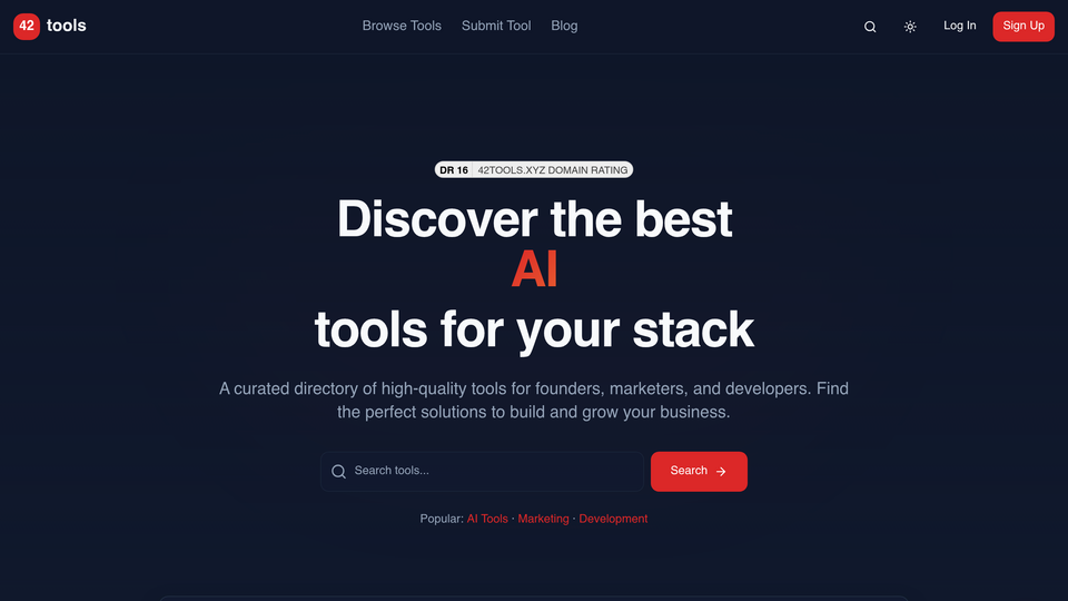 Screenshot of 42tools